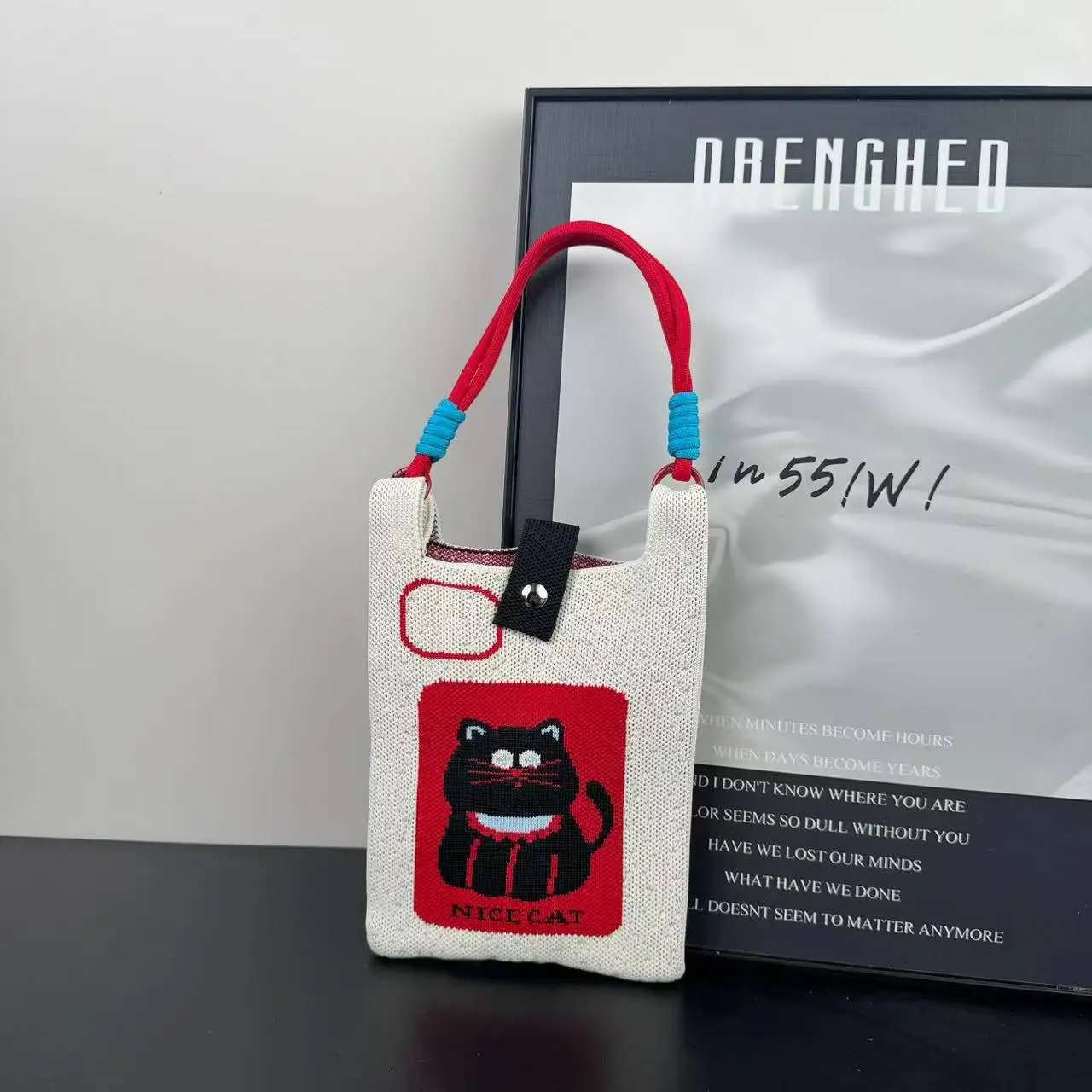 New Cartoon Knitted Phone Bag Dopamine Green - Image 13