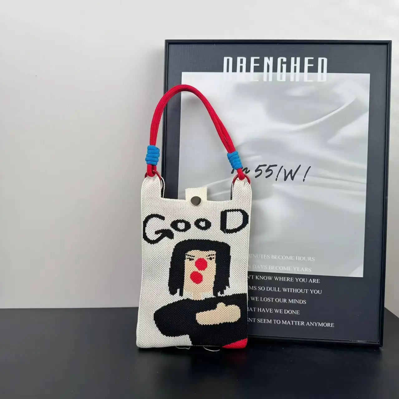 New Cartoon Knitted Phone Bag Dopamine Green - Image 17