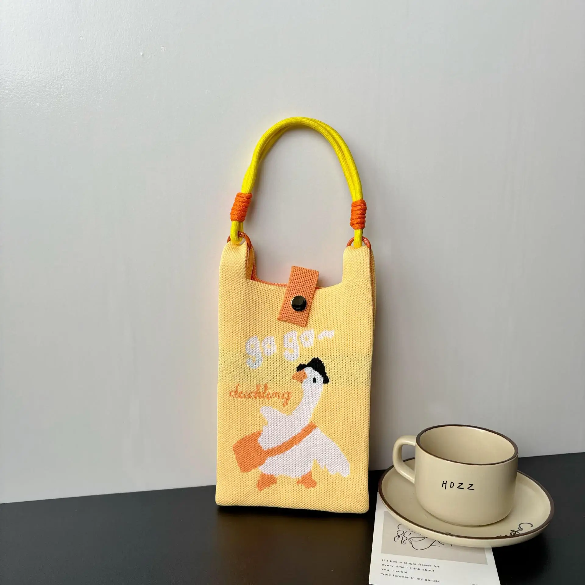 New Cartoon Knitted Phone Bag Dopamine Green - Image 4