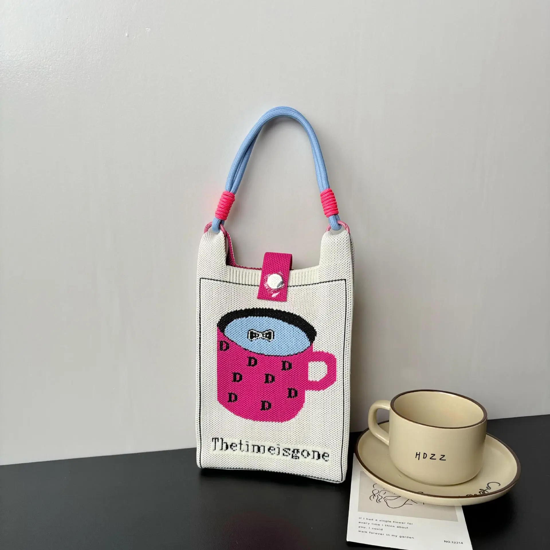 New Cartoon Knitted Phone Bag Dopamine Green - Image 5