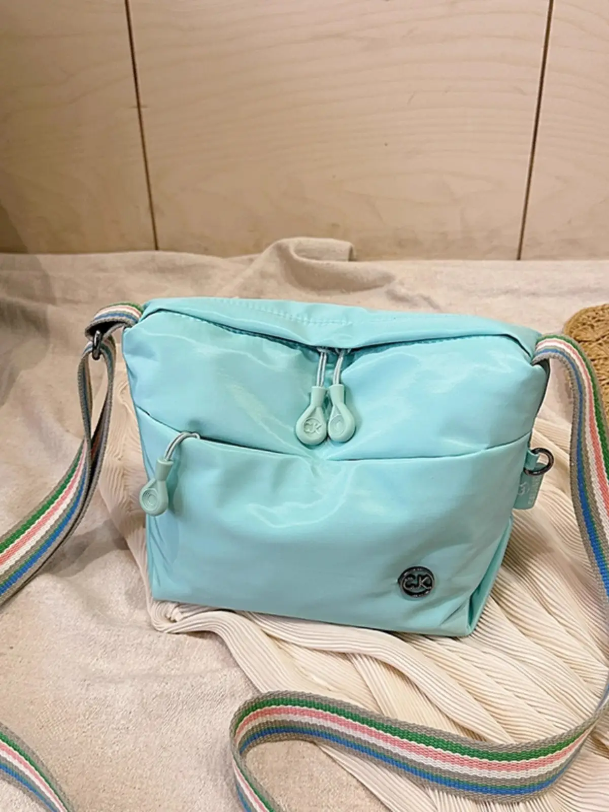 Red Nylon Crossbody Bag Small Waterproof Commuter
