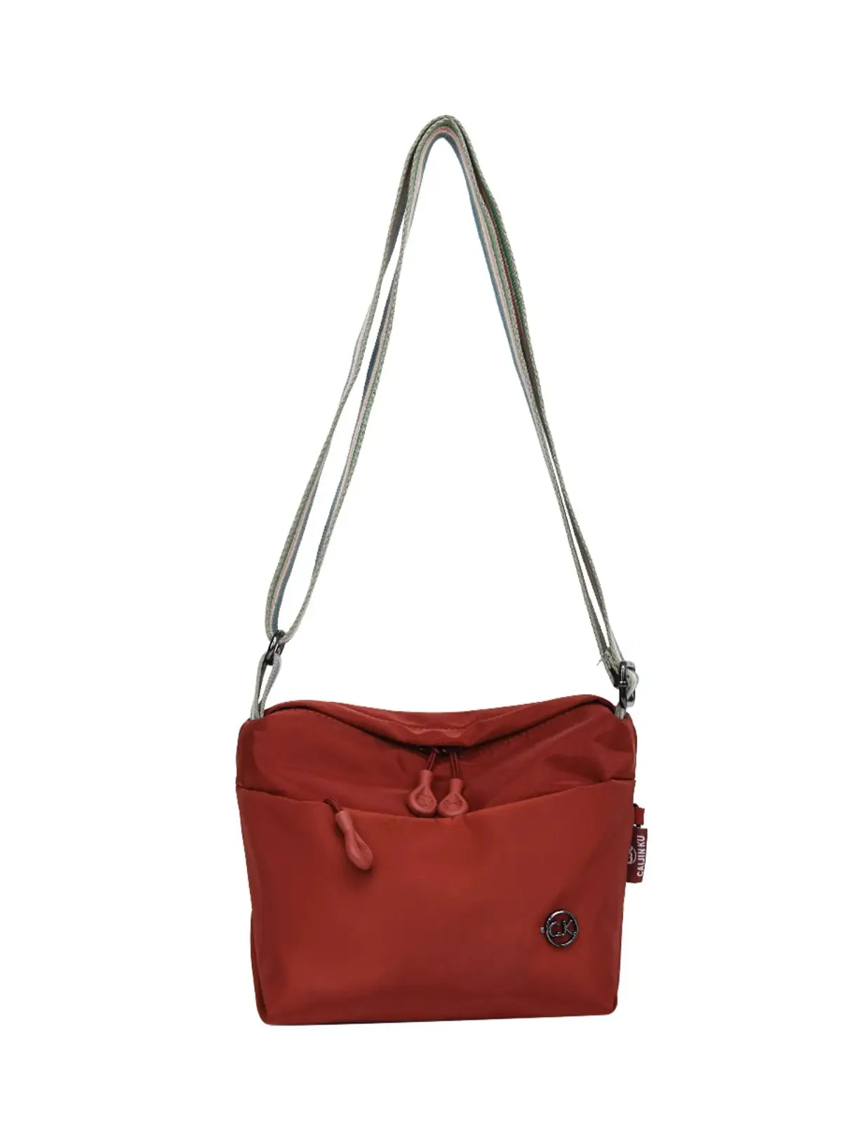 Red Nylon Crossbody Bag Small Waterproof Commuter