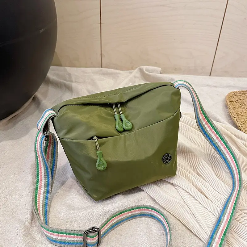 Red Nylon Crossbody Bag Small Waterproof Commuter