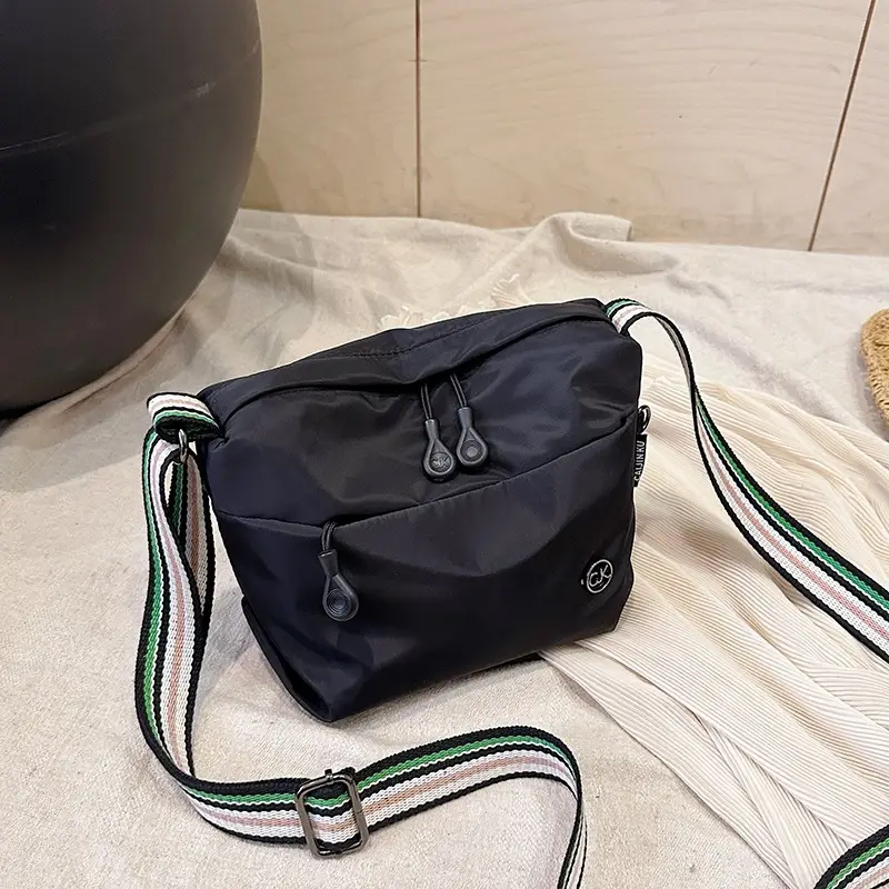 Red Nylon Crossbody Bag Small Waterproof Commuter