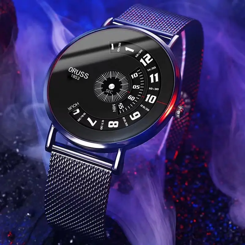 Men's Black Ultra-Thin Quartz Watch with Japanese Style Design — feature 1