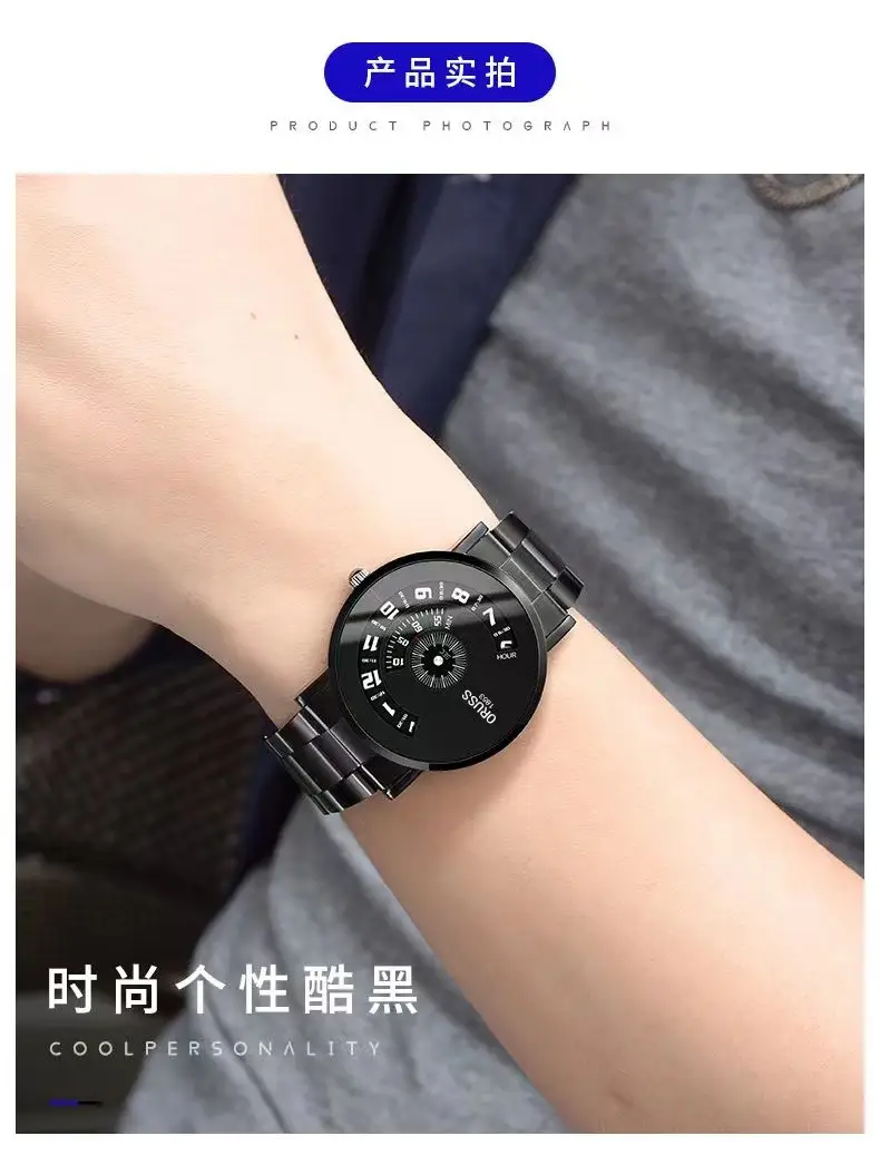 Men's Black Ultra-Thin Quartz Watch with Japanese Style Design — feature 17
