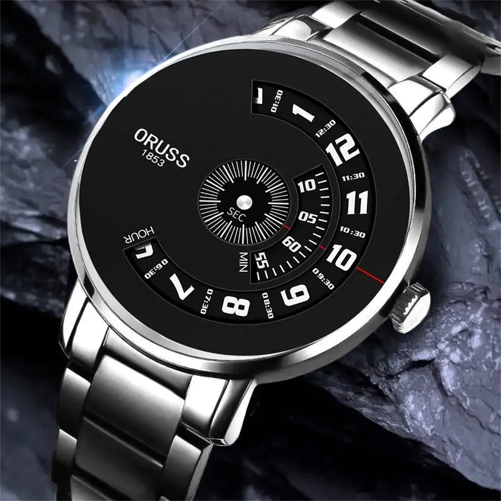 Men's Black Ultra-Thin Quartz Watch with Japanese Style Design - Image 4