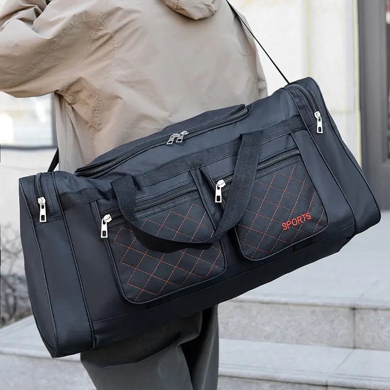 Men's Super Large Travel Bag Blue Black Sports Design - Image 6