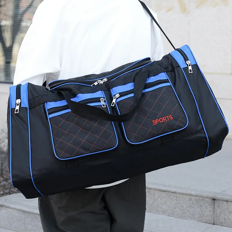 Men's Super Large Travel Bag Blue Black Sports Design - Image 7