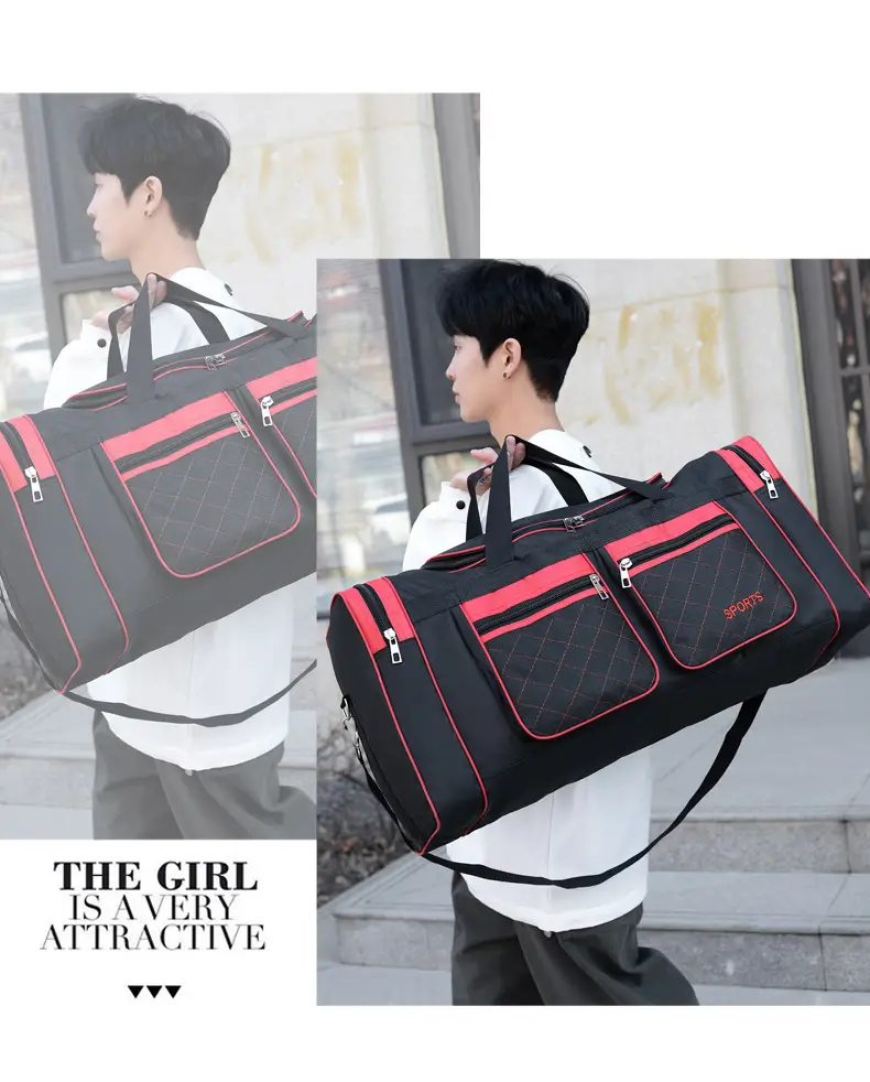 Men's Super Large Travel Bag Blue Black Sports Design — feature 16