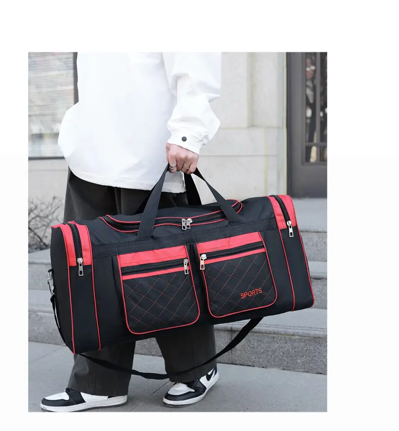 Men's Super Large Travel Bag Blue Black Sports Design — feature 17