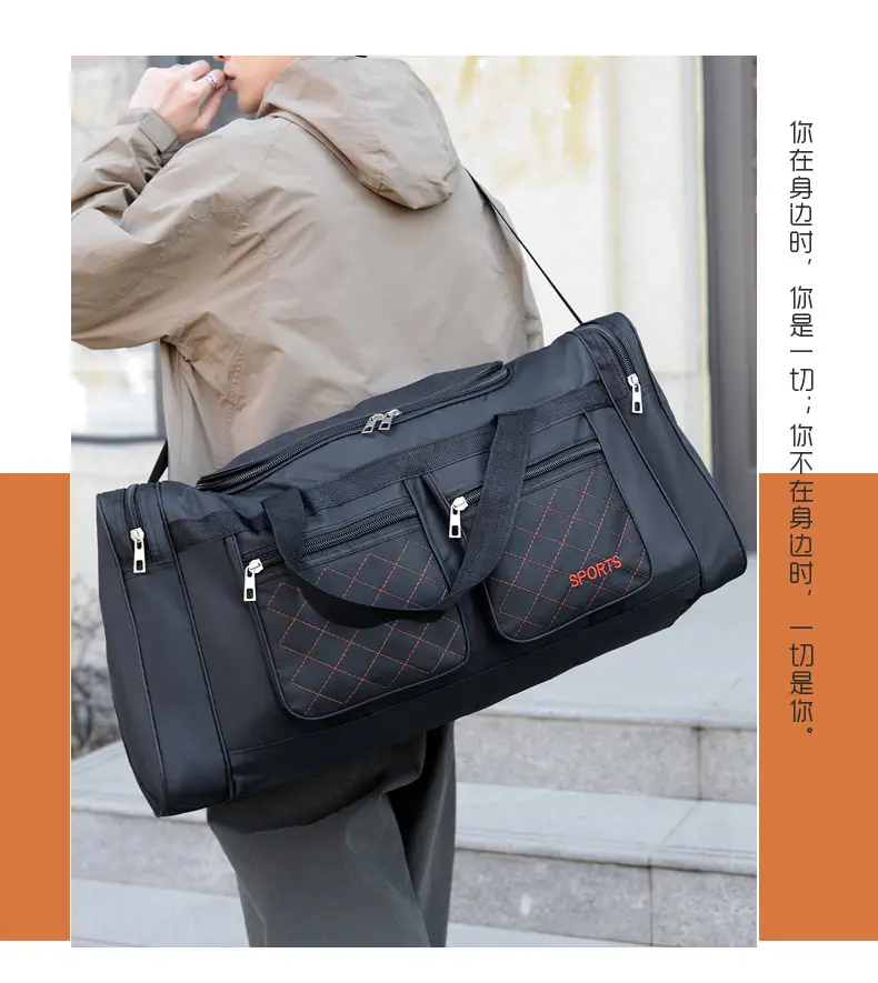 Men's Super Large Travel Bag Blue Black Sports Design — feature 2