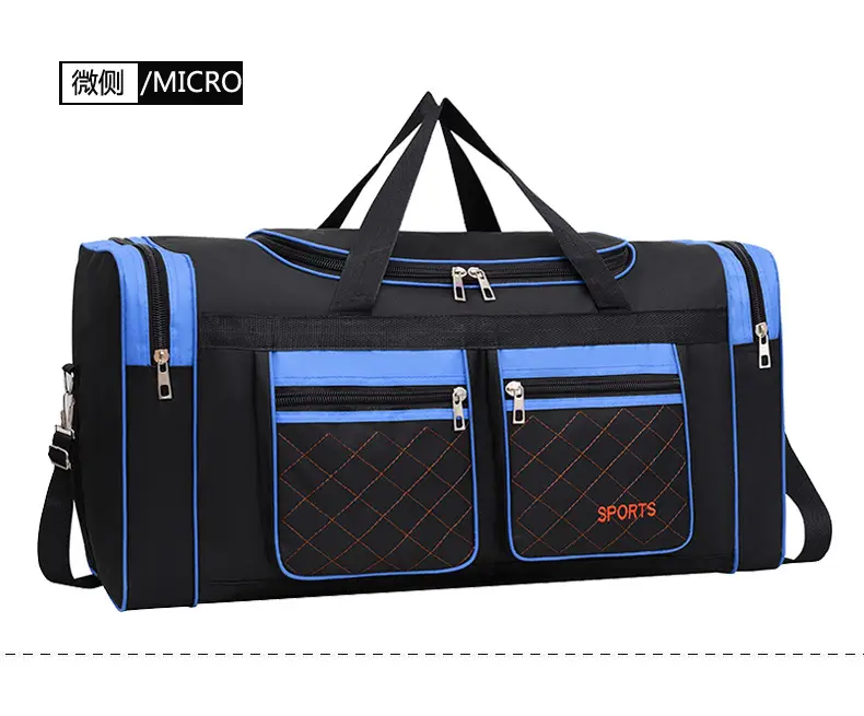 Men's Super Large Travel Bag Blue Black Sports Design — feature 33