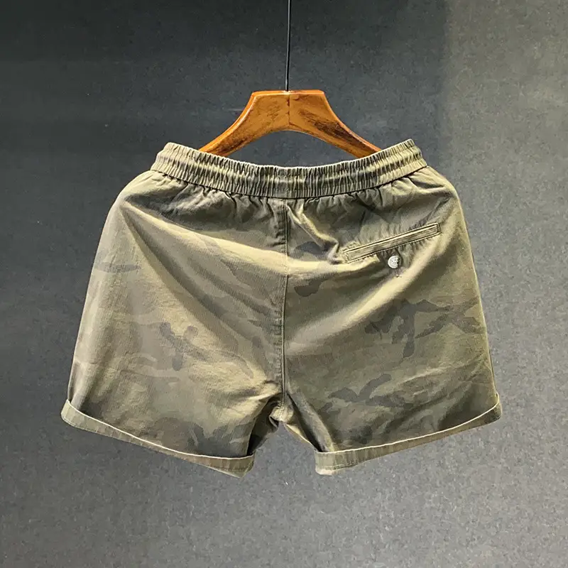 Men Camouflage Stretch Waist Shorts Summer Running Wear