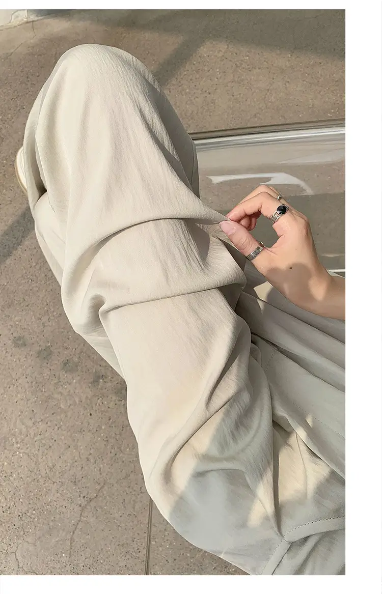 Women's High Waist Draped Pants with Belt Summer — feature 16