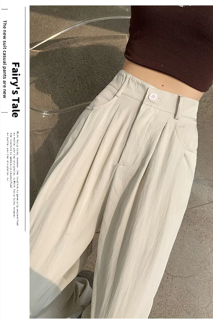 Women's High Waist Draped Pants with Belt Summer — feature 18
