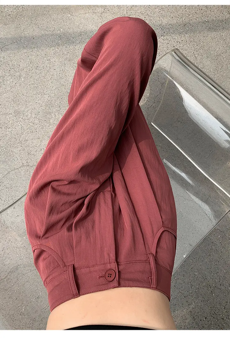 Women's High Waist Draped Pants with Belt Summer — feature 26