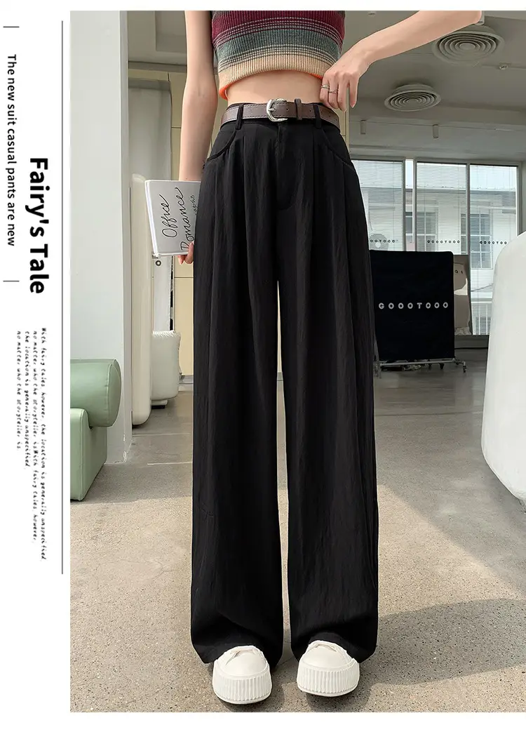 Women's High Waist Draped Pants with Belt Summer — feature 28