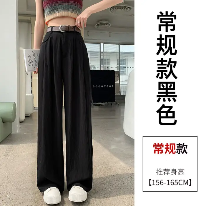Women's High Waist Draped Pants with Belt Summer - Image 2