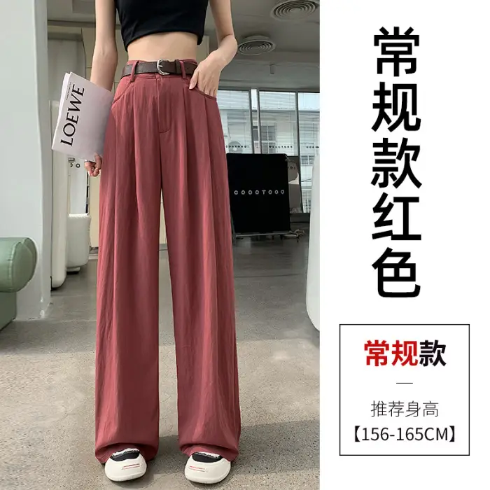 Women's High Waist Draped Pants with Belt Summer - Image 3