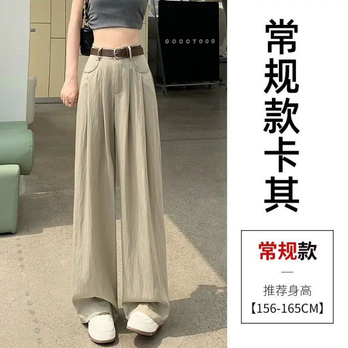 Women's High Waist Draped Pants with Belt Summer - Image 4