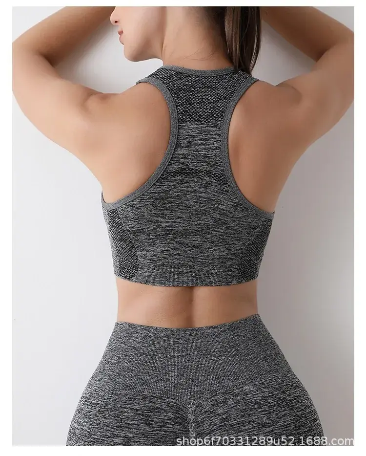 Women's Black Mesh Sports Bra with Chest Pads — feature 17