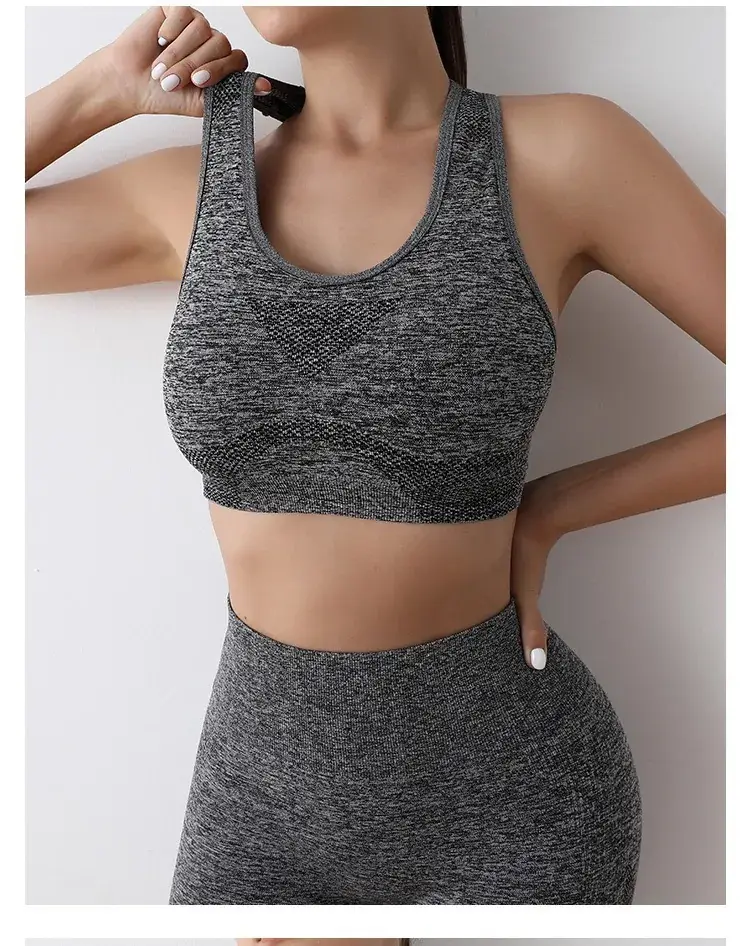 Women's Black Mesh Sports Bra with Chest Pads — feature 18