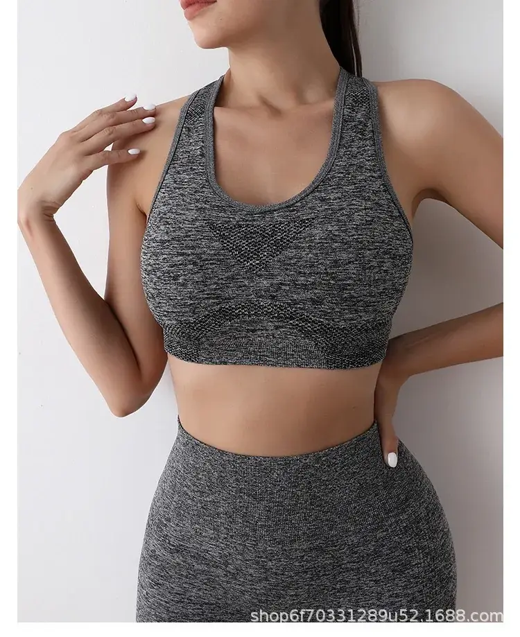 Women's Black Mesh Sports Bra with Chest Pads