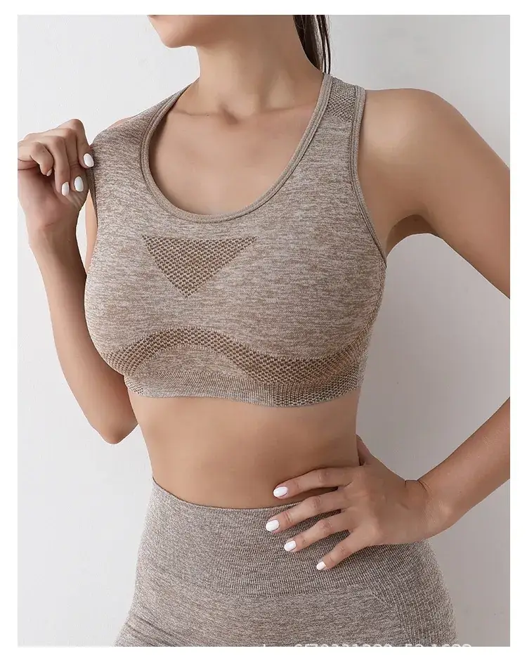 Women's Black Mesh Sports Bra with Chest Pads
