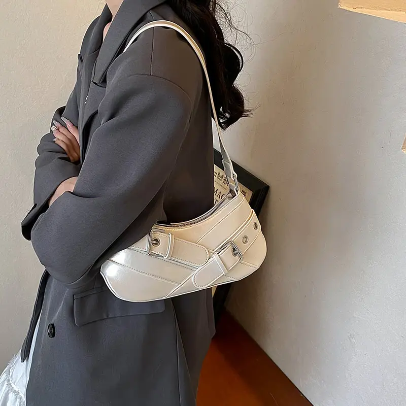2024 Women's Crossbody Bag with White Leather Strap - Image 4