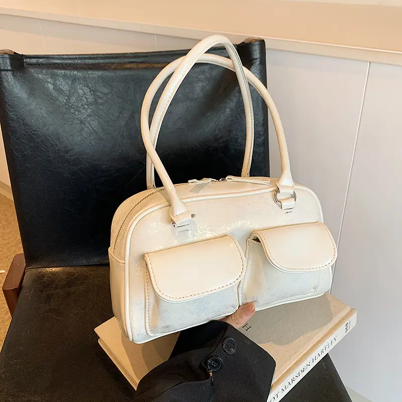 Women Vintage Silver Underarm Bag Large Capacity Shoulder Crossbody - Image 5