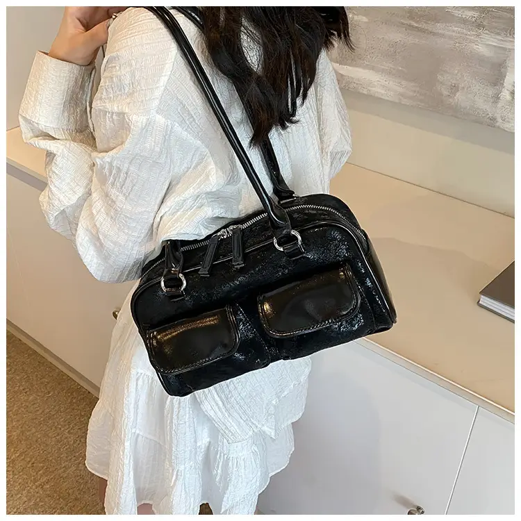 Women Vintage Silver Underarm Bag Large Capacity Shoulder Crossbody — feature 21