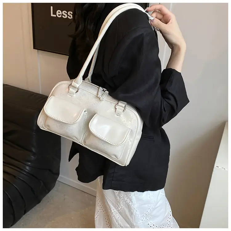 Women Vintage Silver Underarm Bag Large Capacity Shoulder Crossbody — feature 26