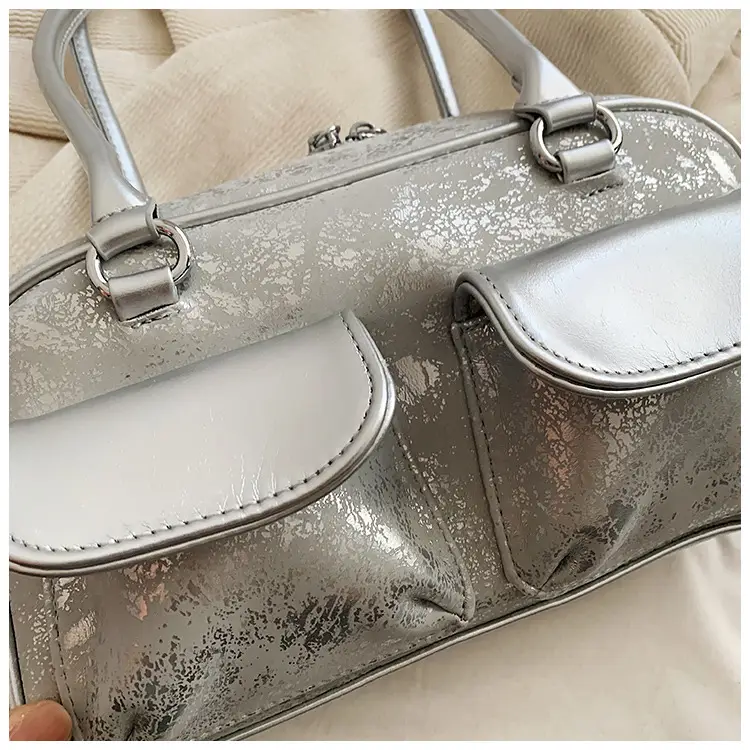 Women Vintage Silver Underarm Bag Large Capacity Shoulder Crossbody — feature 35