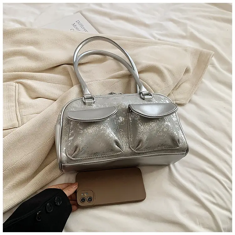 Women Vintage Silver Underarm Bag Large Capacity Shoulder Crossbody — feature 42