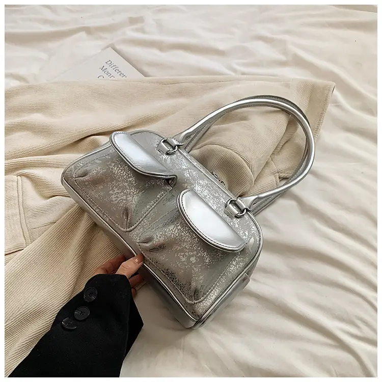 Women Vintage Silver Underarm Bag Large Capacity Shoulder Crossbody — feature 43