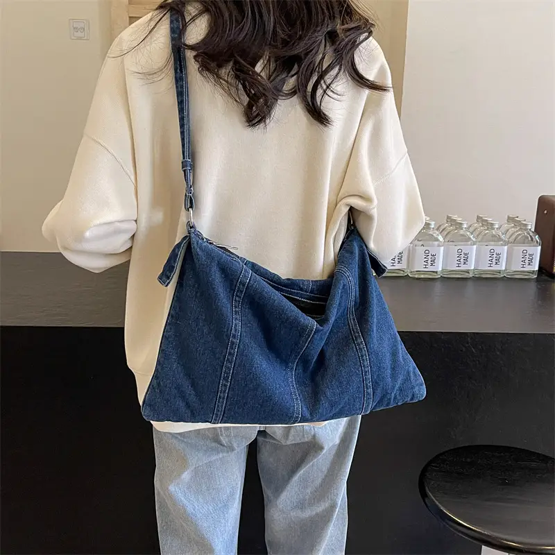 Blue Denim Shoulder Crossbody Bag for Women - Image 4