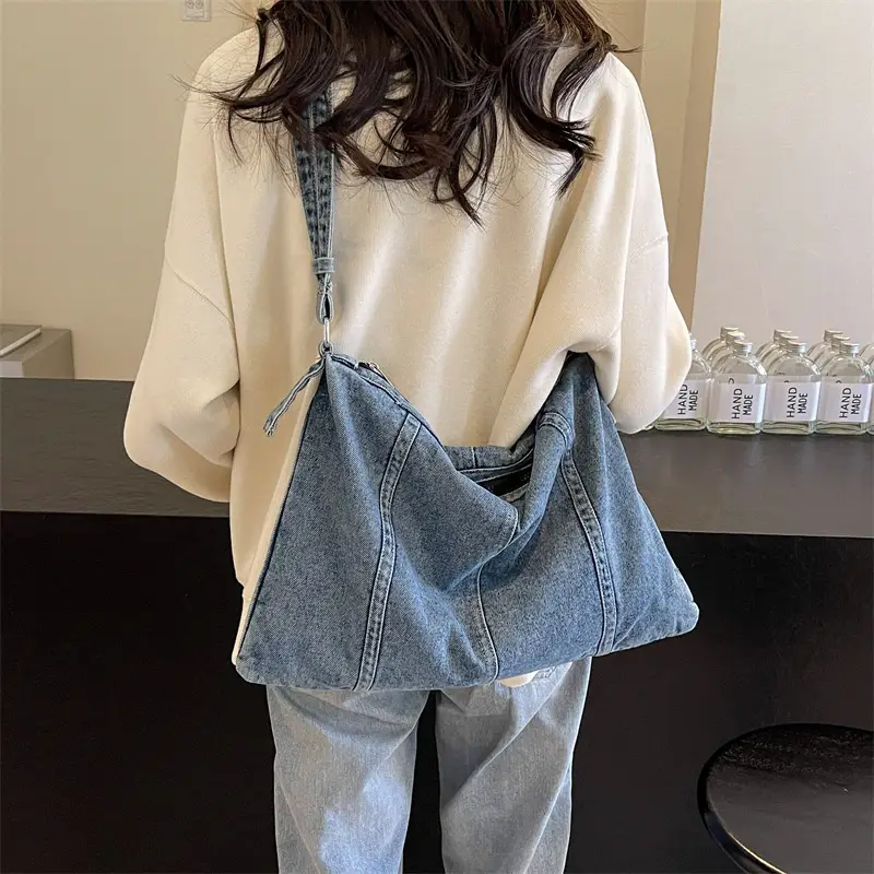 Blue Denim Shoulder Crossbody Bag for Women - Image 5