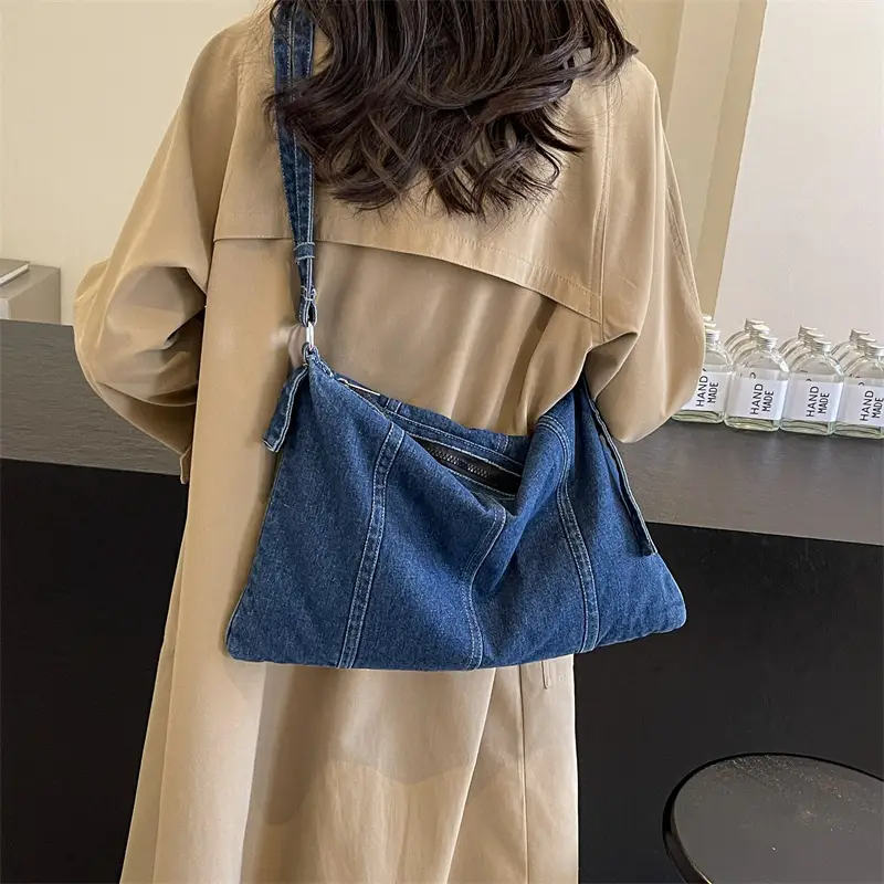 Blue Denim Shoulder Crossbody Bag for Women - Image 7
