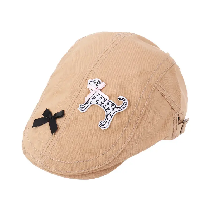 Korean Version Cartoon Black Forward Cap for Women