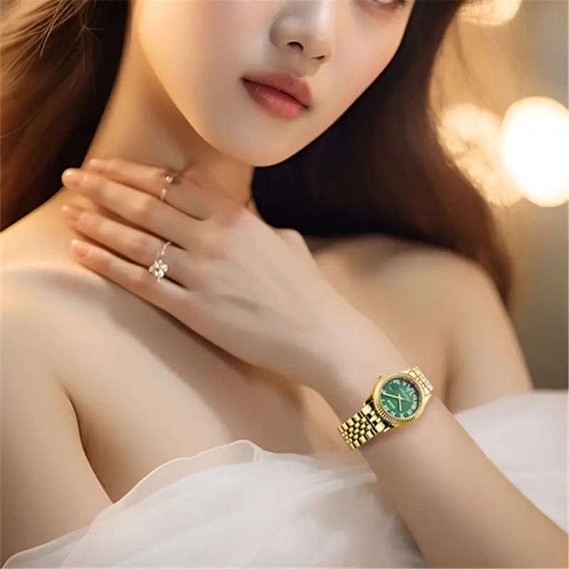 Luxury Green Crystal Watch for Girls Fashion Casual - Image 8