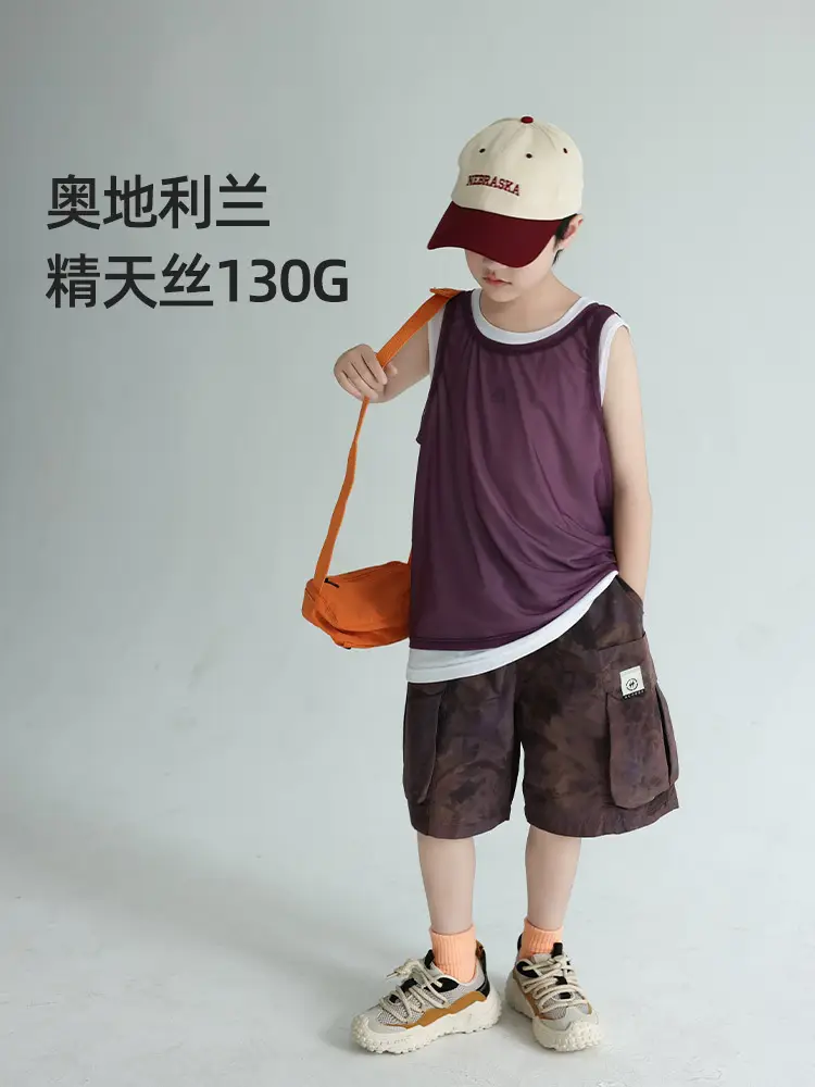 2025 Boys Sleeveless T-Shirt Blue Quick-Dry Vest - Image 6