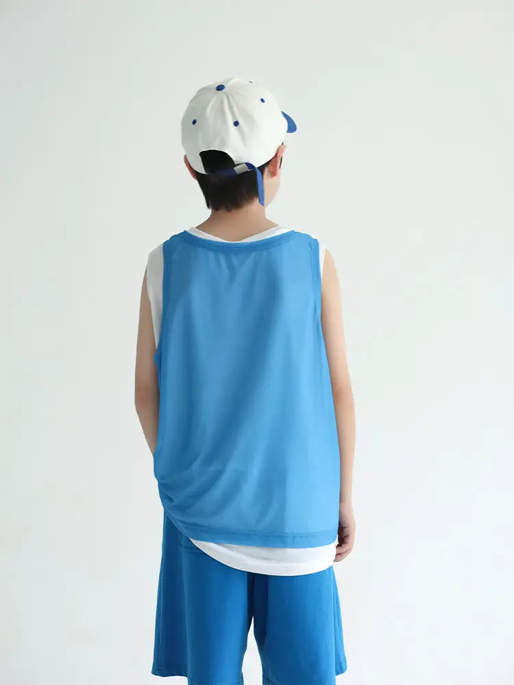 2025 Boys Sleeveless T-Shirt Blue Quick-Dry Vest - Image 7