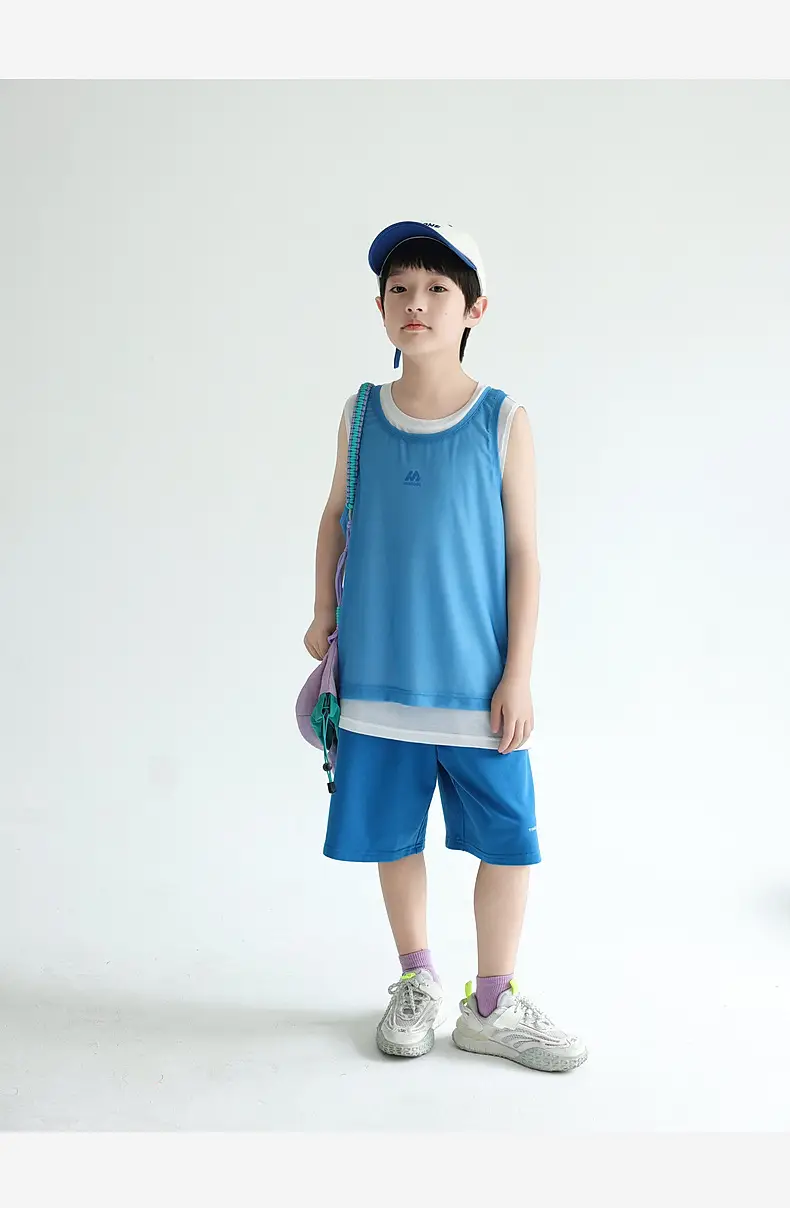 2025 Boys Sleeveless T-Shirt Blue Quick-Dry Vest — feature 30