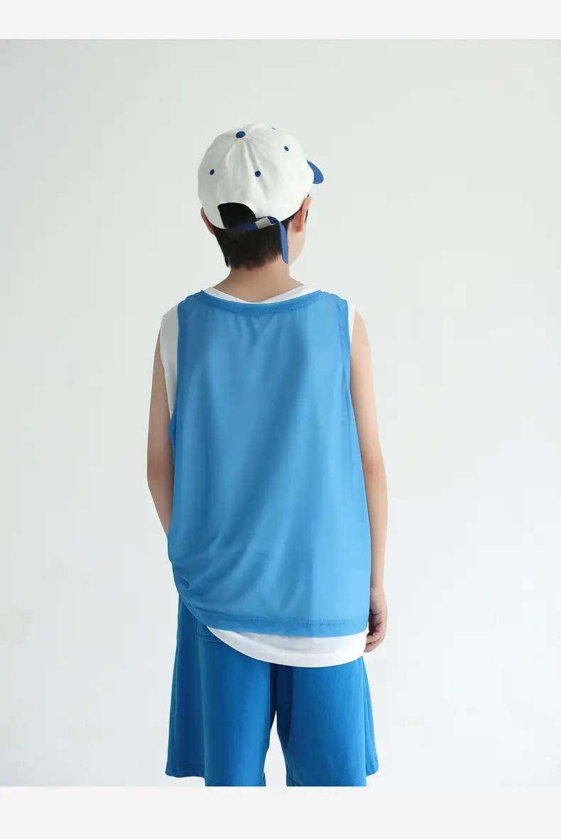 2025 Boys Sleeveless T-Shirt Blue Quick-Dry Vest — feature 32