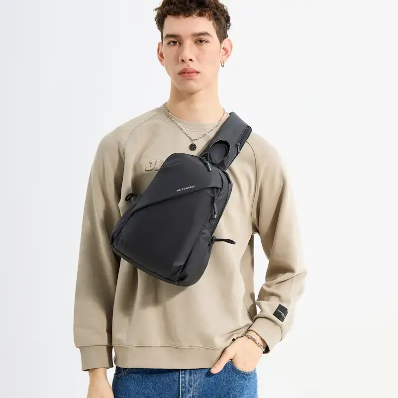 Men's Water Repellent Crossbody Backpack Green - Image 6