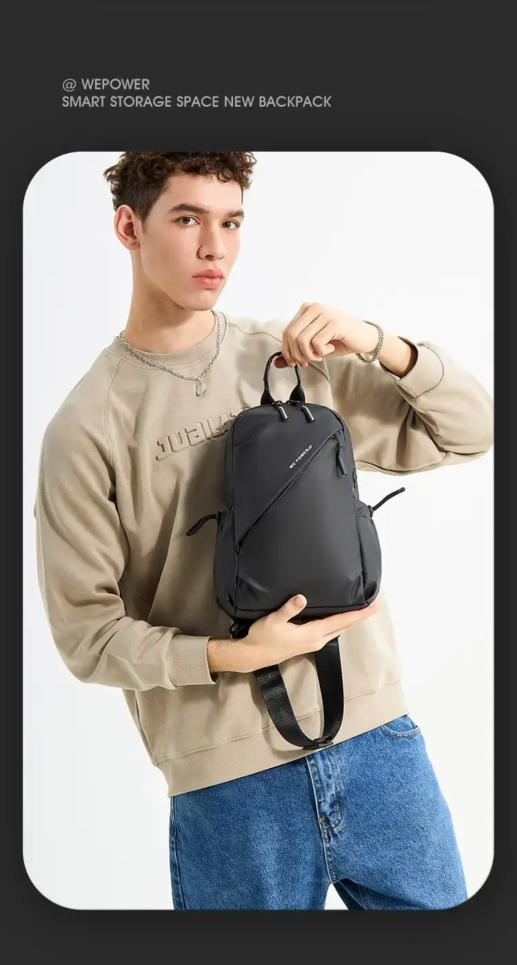 Men's Water Repellent Crossbody Backpack Green — feature 12