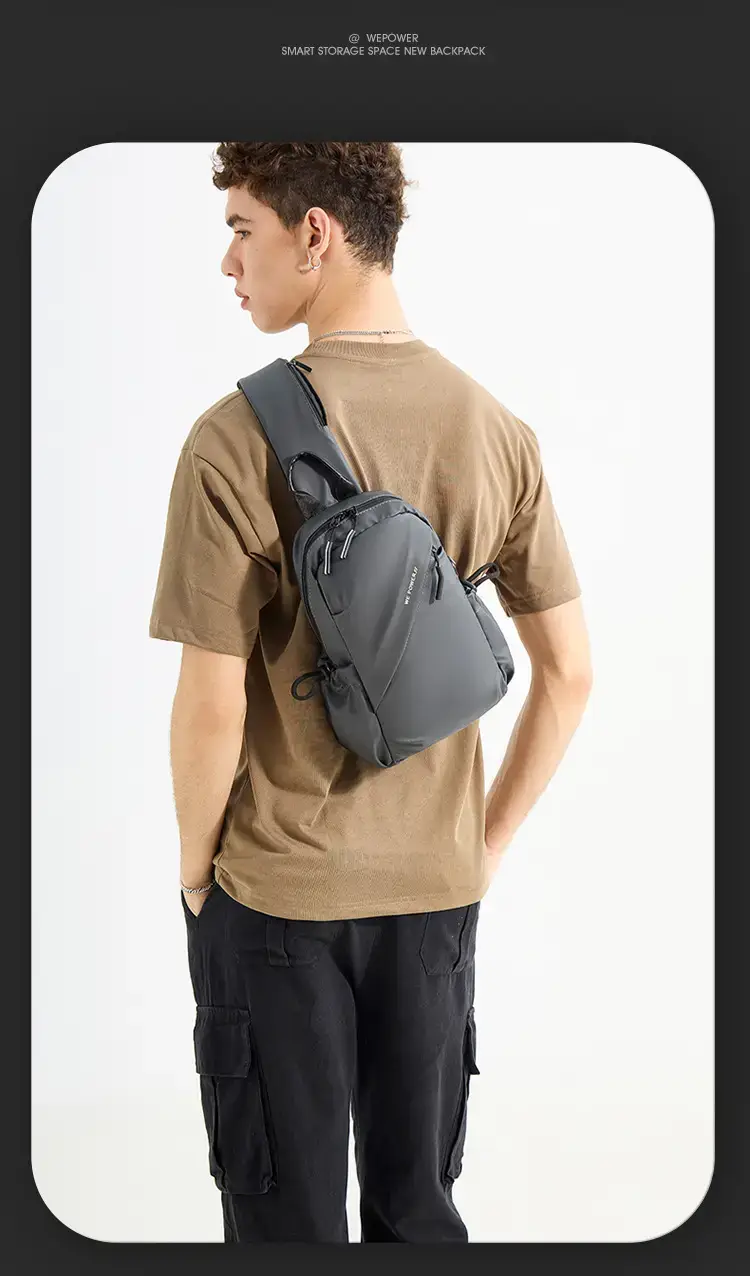 Men's Water Repellent Crossbody Backpack Green — feature 21