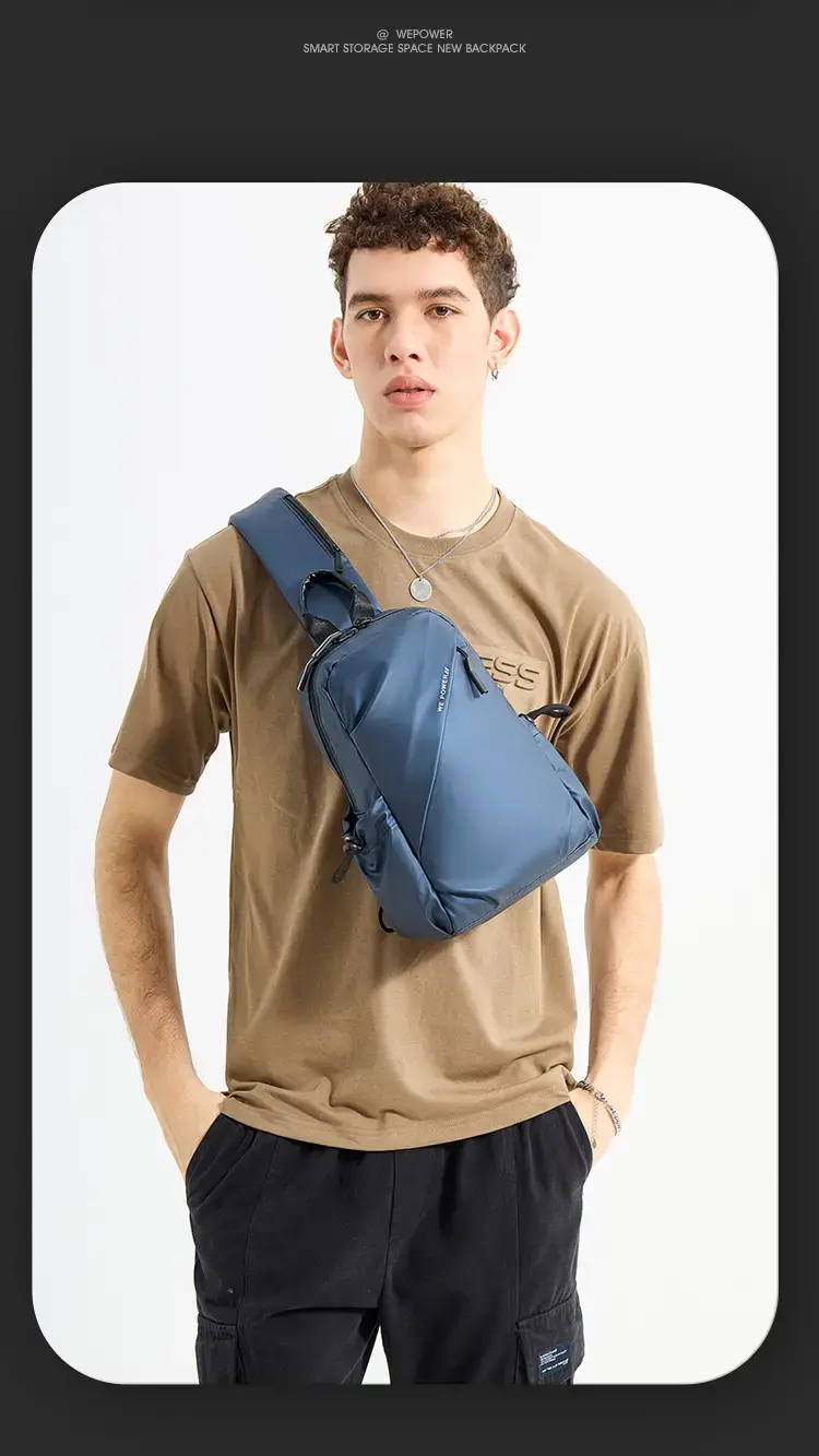 Men's Water Repellent Crossbody Backpack Green — feature 22