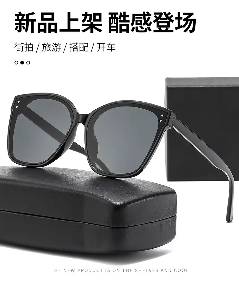 Polarized Sunglasses Black Anti-UV Big Face Slimming β feature 1